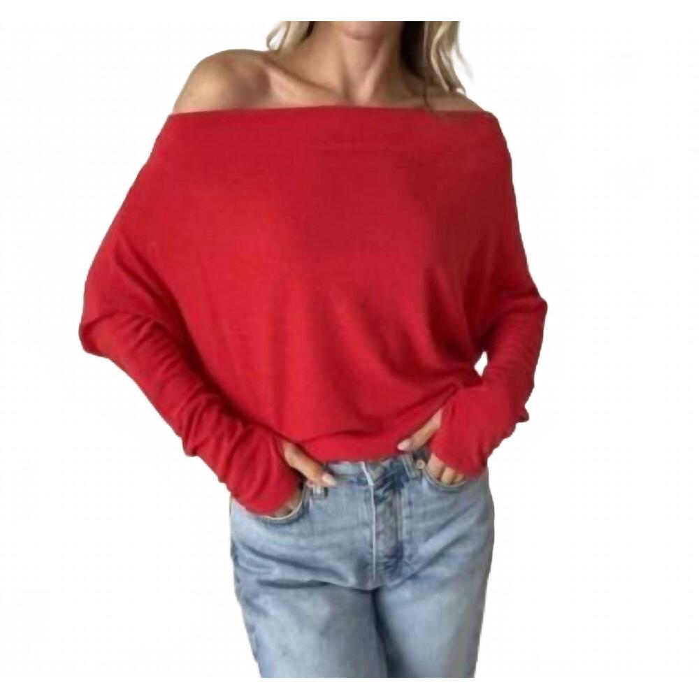 NEW SIX/FIFTY anywhere long sleeve top in red